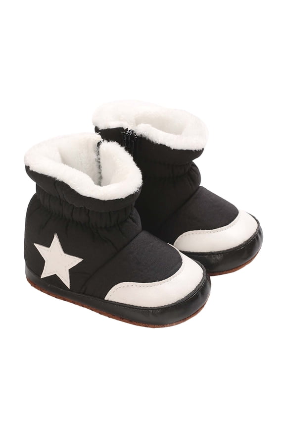 Baby Girls Boys Booties Fall Shoes Baby Cowboy Cowgirl Boots Infant Western Boots Toddler Boys Girls Round Toe Riding Mid Calf Boots All Seasons Black,13 lnfant
