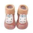thumbnail image 1 of Ketyyh-chn99 Baby Girls Boys Booties Kids Shoes Baby Fleece Booties Newborn Unisex Booties Non-Slip Newborn Infant First Walkers Warm Shoes House Slippers for Baby Pink,5, 1 of 4