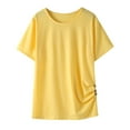 thumbnail image 1 of Ketyyh-chn99 Girls' T-Shirt Cute Fashion Little Boys Girls Short Sleeve Crew Neck Shirts Trendy Tees for Girls Pullover Tops Summer Basic Tees Casual Clothes Yellow,12-13 Years, 1 of 5