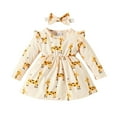 thumbnail image 1 of Ketyyh-chn99 Baby Girls Dresses Girls 2023 Autumn Dress Long Sleeve Flowers Printed Dress Yellow,9M, 1 of 5