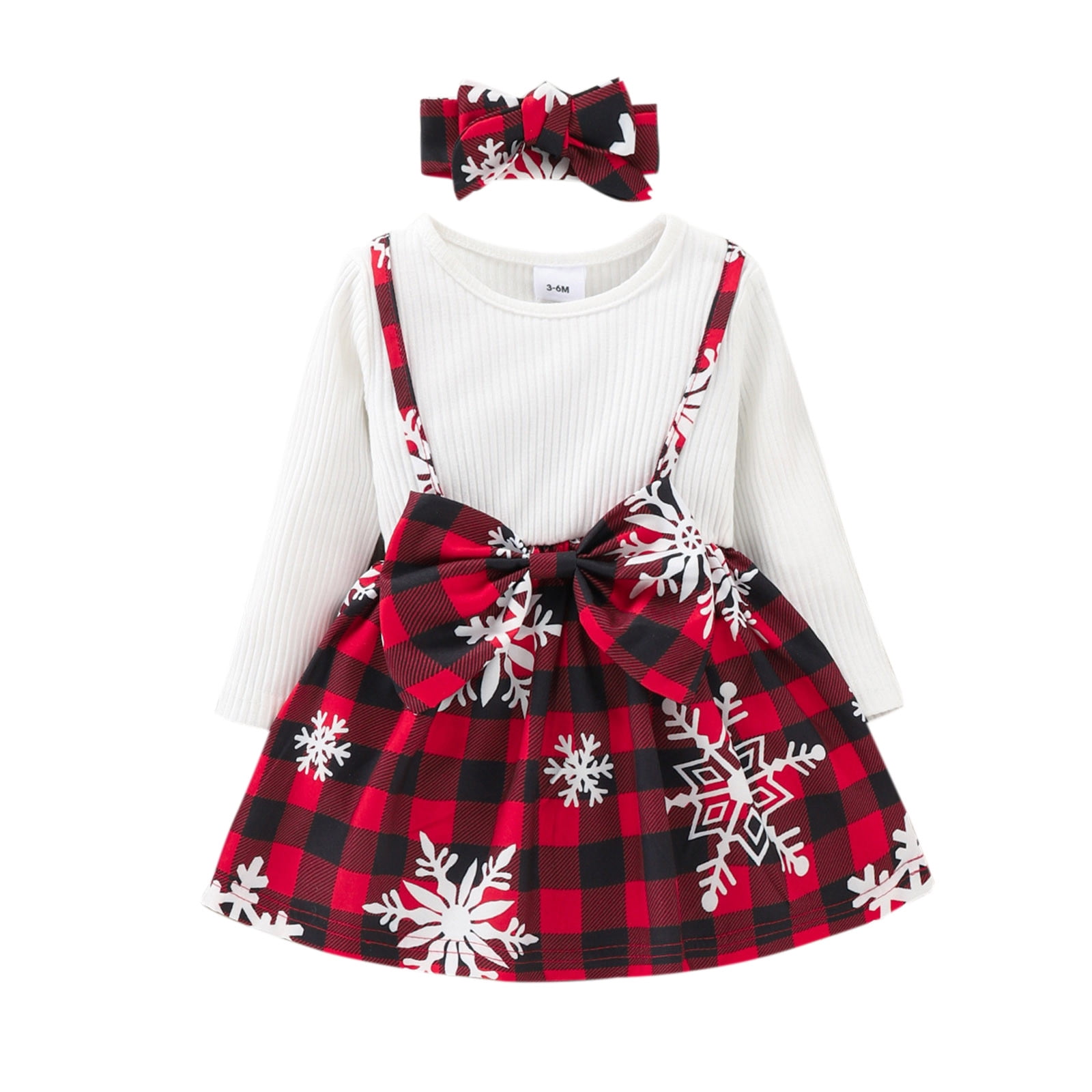 Baby Girl Dress 6-9 M red black white bow florall long on sale sleeve baby shower gift