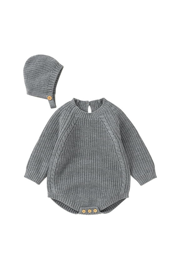 Baby Kids Knit Sweater Baby Girl Cable Knit Sweater Long Sleeve Boho Floral Embroidery Oversized Sweatshirt Warm Fall Winter Clothes Size for 6-9 Months,Grey
