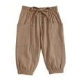 thumbnail image 1 of Ketyyh-chn99 Boys Pants Toddler Boys Sweatpants Toddler Baby Girl Boy Cotton Linen Pants Plaid Jogger Long Pants Summer Fall Harem Pants Khaki,18-24 Months, 1 of 5