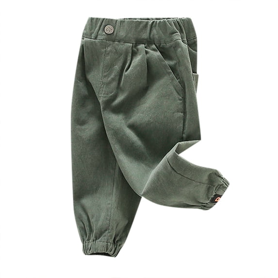 Ketyyh-chn99 Baby Pants Toddler Kids Clothes Adjustable Waist Plaid Pants Slim Fit Stretch Pants 12-18 Months,Green