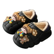 Ketyyh-chn99 Baby Toddler Boys House Slipper Cartoon Kids Girls Indoor Bedroom Shoes Black,30