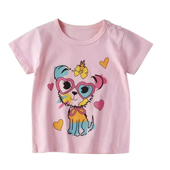 Ketyyh-chn99 Baby Toddler Boys Short Sleeve Dino Tee Boys Dinosaur Short Sleeve Shirts Toddler Car Excavator Cotton T Shirts Summer Graphic Tee Top Clothes for Kids Size for 4-5 Years,Pink