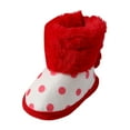 thumbnail image 1 of Ketyyh-chn99 Baby Unisex-Child Cozy Fleece Booties Winter Toddler Girls Cowgirl Boots Little Kids Mid Calf Western Flower Cowboy Pointed Toe Riding Shoes All Season Size for US 5,Red, 1 of 5