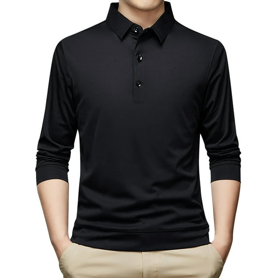 Ketyyh-chn99 Big Mens Polo Shirts Quarter-Zip Casual Slim Fit Basic Designed T-Shirts Black,3XL