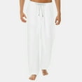 thumbnail image 1 of Ketyyh-chn99 Big and Tall Pants Relaxed Fit Elastic Waist Pants for Men 2023 White,L, 1 of 5