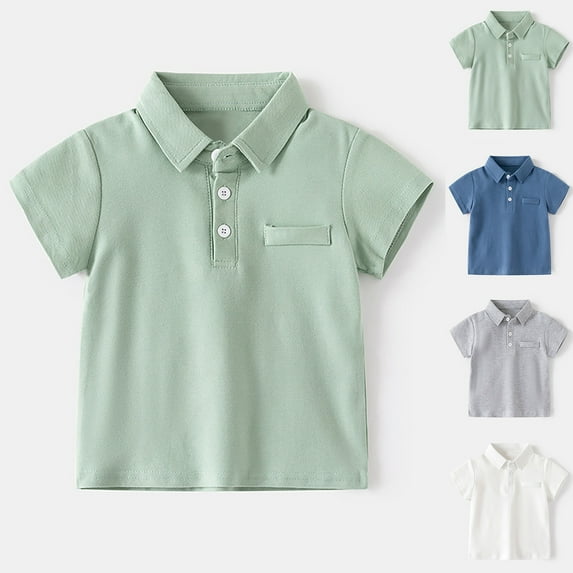 Ketyyh-chn99 Birthday Boy Shirt Boys Soft Cotton T-Shirts Baby Boys Short Sleeve Polo for 18-24 Months,Green