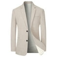 thumbnail image 1 of Ketyyh-chn99 Blazer Jackets for Men Office Work Suit Jacket Casual Single- Two Button Slim Round Hem Pocket Small Suit Casual Business Casual Suit Jacket Coat Beige,4XL, 1 of 2