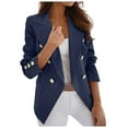 thumbnail image 1 of Ketyyh-chn99 Blazers for Women Business Casual Winter Coats for Women Fashion Blazers for Women Casual Blazer Jackets Suit Long Sleeve Open Front with Button Pockets for Business Office Blue,L, 1 of 5
