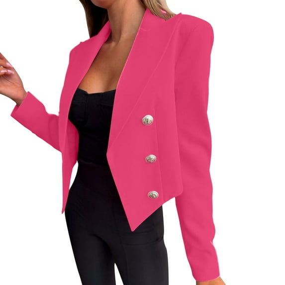 Ketyyh-chn99 Blazers for Women Casual Office 3/4 Long Sleeve Open Front Blazer Jacket Red,XL