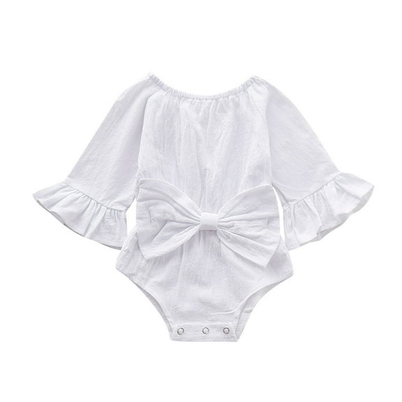Ketyyh-chn99 Bodysuit Baby Girl 2023 Baby Girl Cotton Long Sleeve Bodysuits White,90