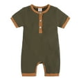 thumbnail image 1 of Ketyyh-chn99 Bodysuit Baby Girl Toddler Infant Baby Boy Romper Summer Jumpsuit Casual Baby Boy Clothes Army Green,12-18 Months, 1 of 5
