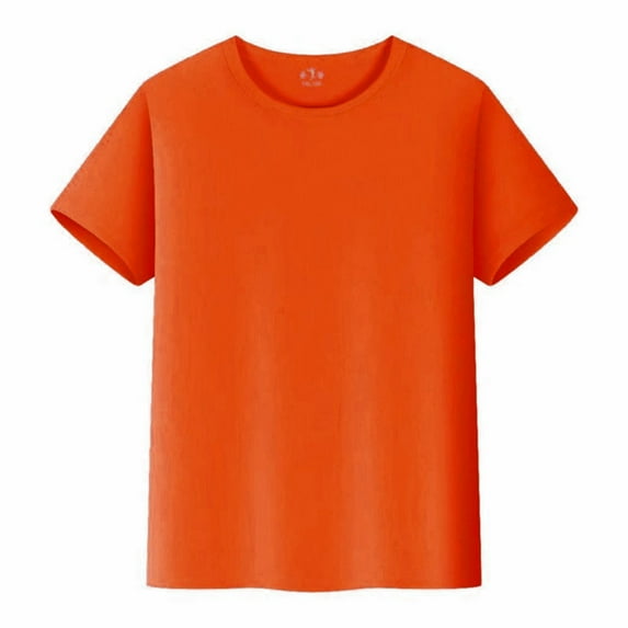 Ketyyh-chn99 Boy Clothes Baby Toddler Basic Solid Short Sleeve T-Shirts Tee 100% Organic Cotton Infant Baby Toddler Little Kids Boys Girls Unisex Orange,4-5 Years