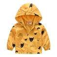 thumbnail image 1 of Ketyyh-chn99 Boy Clothes Fall Fashion Coat Toddler Baby Denim Jackets Button Down Jeans Coat Ripped Hooded Top Fall Cowboy Outwear Clothes for Kids Girls Boys Yellow J,4-5 Years, 1 of 1