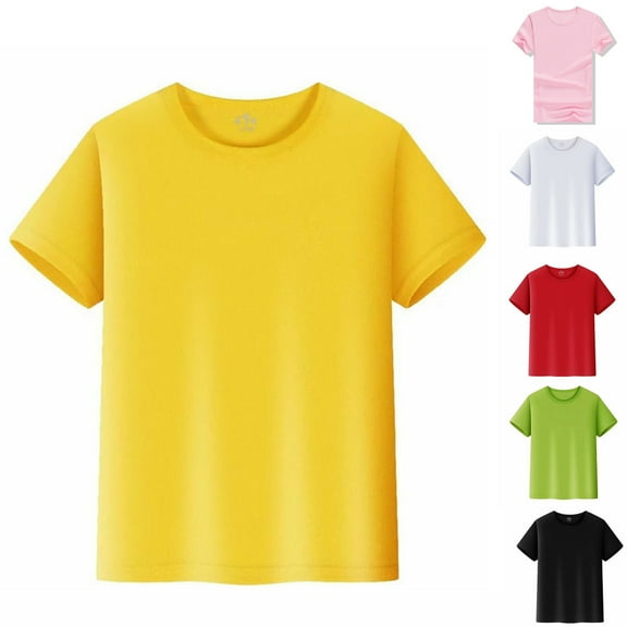 Ketyyh-chn99 Boy Tshirt Solid Color Boys Solid Color Shirts with Breathable Fabric Baby-Boys And Toddler Basic Short Sleeve Tee for 2-3 Years,Black
