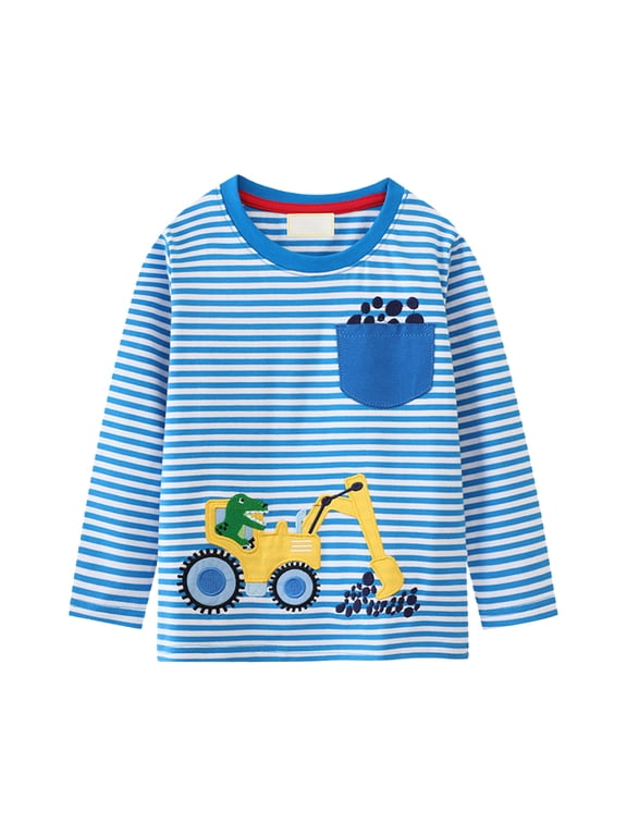 Boys Clothes Cute Toddler Baby Boys Clothes Long Sleeve T-Shirt Sky Blue,4T