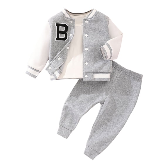 Ketyyh-chn99 Boys Of Fall Boys' Clothing Sets Toddler Boy Outfits Toddler Boy Fall Winter Clothes Hooded Sweatshirt Tops Pant Outfit Size for 12-18 Months,Grey