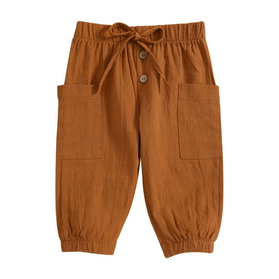 Ketyyh-chn99 Boys Long Pants Toddler Kids Clothes Boys' Soft Loose Casual Pants 12-18 Months,Brown