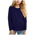thumbnail image 1 of Ketyyh-chn99 Boys Long Sleeve Athletic Shirt Clothes for Kids Crew Neck Sweatshirts Girl Tunic Pullover Girls Sweaters Hoodies for Teen Girls Trendy Size for 2-3 Years,Navy, 1 of 6