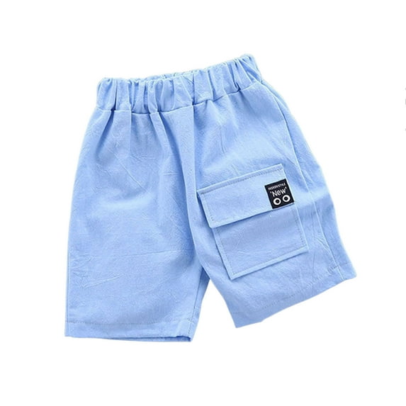 Ketyyh-chn99 Boys Pants Kids Summer Shorts Little Boys Pants Solid Color Fashion Pants Blue,7-8 Years