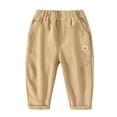 thumbnail image 1 of Ketyyh-chn99 Boys Pants Little Boys Pants Elastic Solid Color Button Banded Pants Khaki,150, 1 of 5