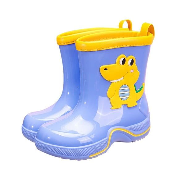 Ketyyh-chn99 Boys Rain Boots Kids Rain Boots Kids Waterproof Rain Boots Toddler Rubber Sole Cute 3d Dinosaur Pull On Rainboots Boys Girls Soft Water Shoes Size for US 2,Purple
