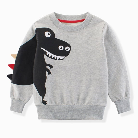 Ketyyh-chn99 Boys Summer Clothes T-Shirt for Toddlers Baby Toddler Boys Sweatshirt Crewneck Long Sleeve Cotton Pullover Kids Solid Casual Sport Sweatshirts Sweater Tops for 12-18 Months,Grey