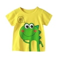 thumbnail image 1 of Ketyyh-chn99 Boys Tops Boys Outfits Children Kids Boys Print Casual T Shirt Clothes Tops Girls Boys Tops Summer Yellow,6-12 Months, 1 of 5