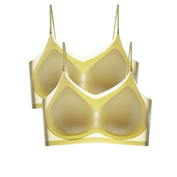 Ketyyh-chn99 Bras 2023 Strapless Push up No Underwire Bra 2PC Yellow,2XL