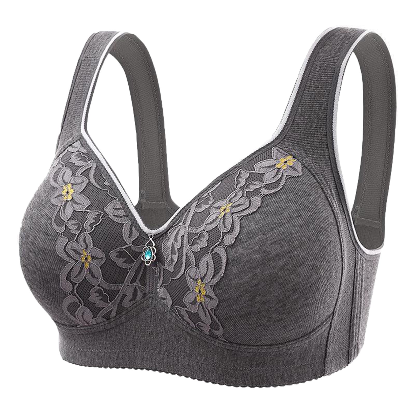 Ketyyh-chn99 Bras for Women 2023 Stretchy Top Bra Comfort Floral Lace Bras  Black,44