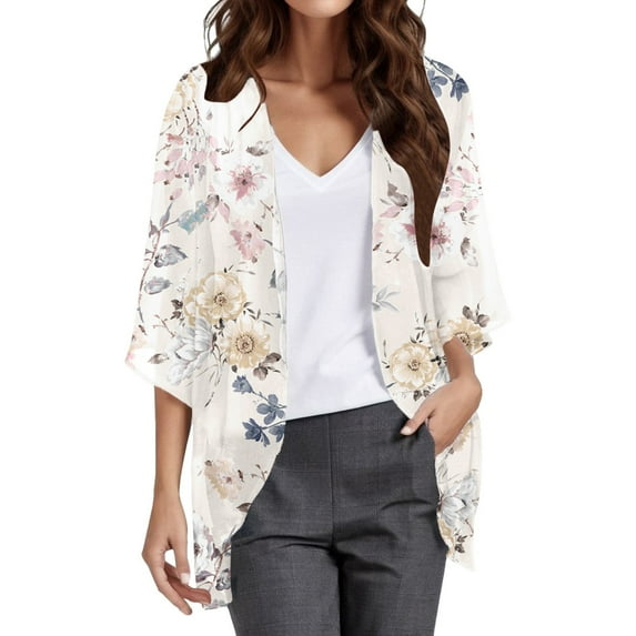 Ketyyh-chn99 Cardigan for Women Open Front Lace Cardigan Floral Crochet Shrug Cover Ups Beige,M