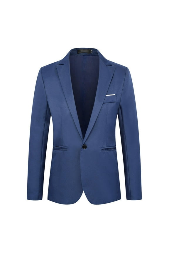 Casual Blazer for Men Suit Jacket Mens Fall Jackets Men's Casual Blazer Suit One Button Regular Fit Sport Coat Lightweight Business Daily Blazer Navy,5XL