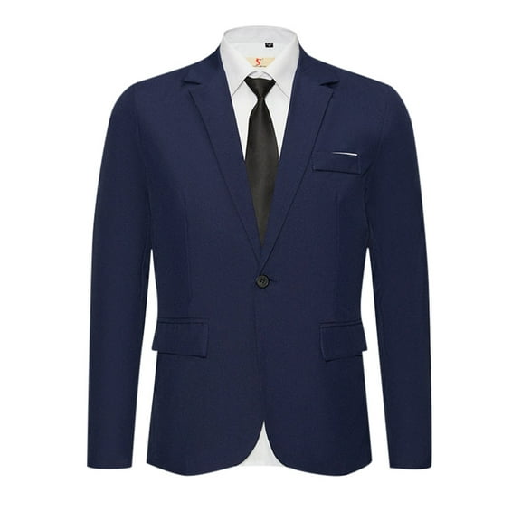 Ketyyh-chn99 Casual Blazer for Men Suits Men's Slim Fit Lightweight Linen Jacket Blazer Sport Coat Navy,XL