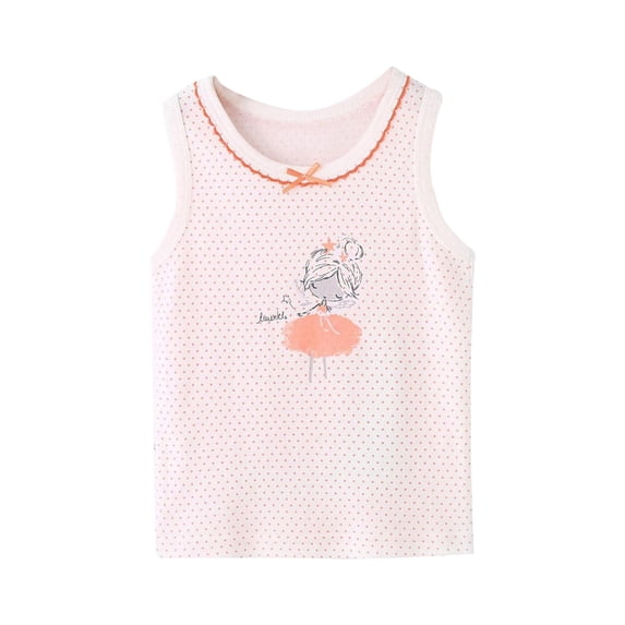 Ketyyh-chn99 Children'S Tee Shirts Girls' Cotton Small Vest Summer Thin Floral Undershirt Little Girl Cute Top Size for 6-7 Years,Watermelon Red