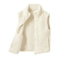 thumbnail image 1 of Ketyyh-chn99 Childrens Vest Girls Boys Sherpa Fleece Vest Toddler Lightweight Fall Winter Warm Sleeveless Outerwear Jacket with Pockets Size for 6-7 Years,White, 1 of 9