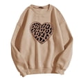 thumbnail image 1 of Ketyyh-chn99 Clothes for Women Printed Stand Up Collar Long Sleeve2023 Hoodless Sweater Khaki,S, 1 of 5