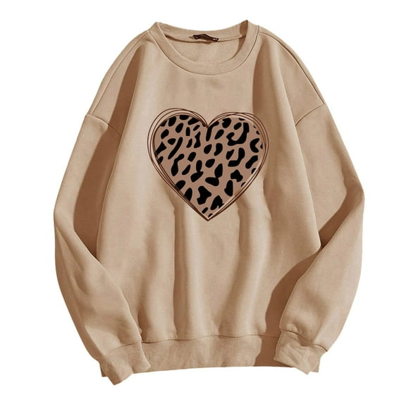 Ketyyh-chn99 Clothes for Women Printed Stand Up Collar Long Sleeve2023 Hoodless Sweater Khaki,S