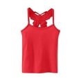 thumbnail image 1 of Ketyyh-chn99 Cotton Vest for Girls Toddler Kids Girls Dance Tank Top Crop Tank Top Soild Back Butterfly Sleeveless Sports Dance Top Size for 4-5 Years,Red, 1 of 3