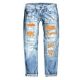 thumbnail image 1 of Ketyyh-chn99 Denim Pants for Women Women High Waisted Stretchy Distressed Ripped Jeans Orange,L, 1 of 4