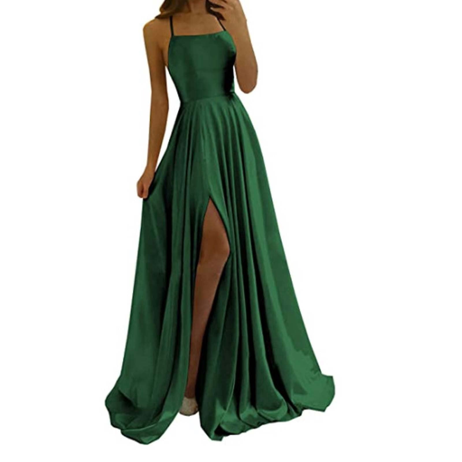 Womens maxi evening wear green dress main image 1