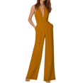 thumbnail image 1 of Ketyyh-chn99 Elegant Jumpsuits for Women Long Sleeve Bodysuit Jumpsuit Tops Bodycon Full Length Long Pants Casual Flare Jumpsuits for Women Yellow,2XL, 1 of 5