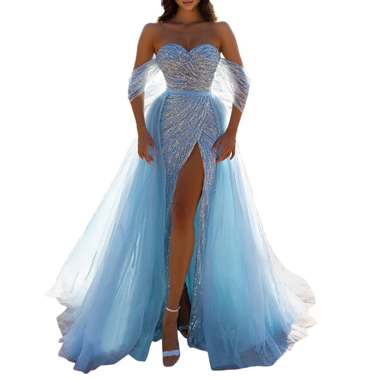 green emerald velvet dress Ladivine CD798 Prom Dress - Dusty Blue main image 1