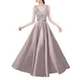 thumbnail image 1 of Ketyyh-chn99 Evening Gowns for Women Formal Wedding Dress Formal Party Ball Gown Dress Ladies Elegant A-Line Evening Wedding Party Dresses Beige,L, 1 of 4