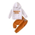 thumbnail image 1 of Ketyyh-chn99 Fall Baby Boy Clothes Toddler Girl Clothes Outfits Set Fall Baby Boy Clothes Boy Little Long Sleeve Sweatshirt Pants Set Waffle Knit Outfit White,12-18 Months, 1 of 5