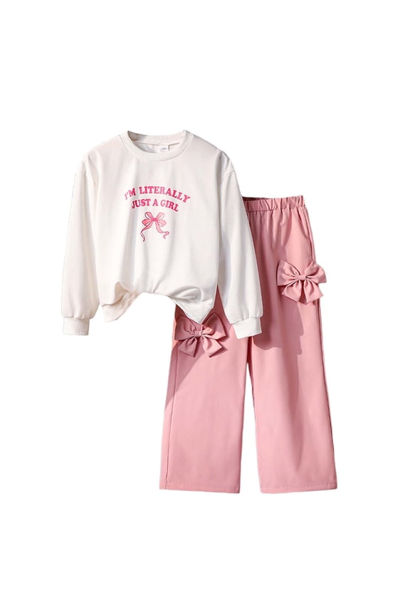 Fall Baby Girl Clothes Fashion Baby Girl Outfit My First Romper Bell Bottoms Cute Fall Winter Clothes Size for 7-8 Years,White