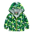 thumbnail image 1 of Ketyyh-chn99 Fall Jacket for Girls Baby Toddler Boys Shirt Flannel Toddler Baby Windbreaker Jacket with Hood Dinosaur Graphic Boys Girls Lightweight Coat Zip Up Clothes Size for 18-24 Months,Green J, 1 of 3
