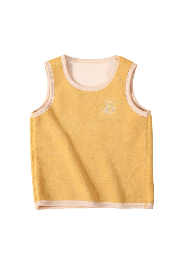 Girl Under Vest Autumn Thick Nano Fleece Boys Warm Vest Girls Vest Size for 18-24 Months,Yellow